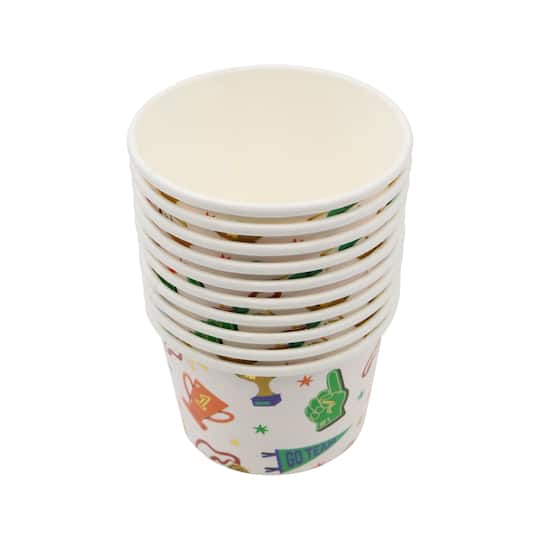 24 Packs: 10 ct. (240 total) 8oz. Team Spirit Paper Snack Cups by Celebrate It™